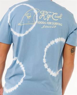 RIP CURL PACIFIC RINSE FIN TEE faded denim logo